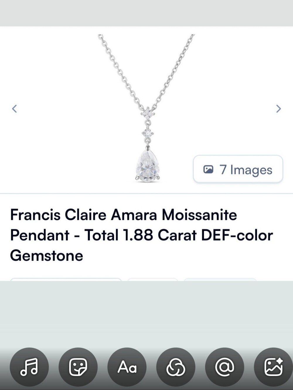 Moissanite Teardrop Pendant Necklace